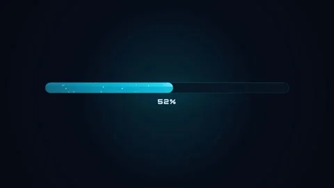 Futuristic blue glowing liquid loading bar showing system progress. 4K Stock Footage 346738875