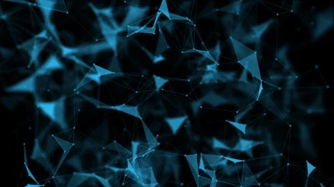 Futuristic blue glowing plexus on a dark backdrop Stock Footage 121177013