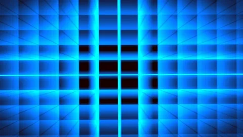 Futuristic Blue Grid Animation with ray of light effect. 4k Vidéo 116353481