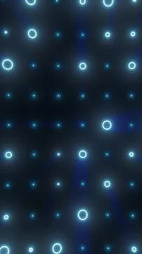 A futuristic blue grid of glowing circles forming a clean, symmetrical digita Illustrazione stock