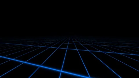 Futuristic Blue Grid Lines on Dark Background Abstract Digital Technology C.. Stock Footage 339309111