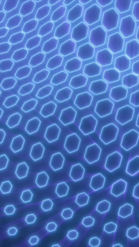 Futuristic blue hexagon mesh pattern with glowing outlines, creating a tech.. Stock Footage 330523845
