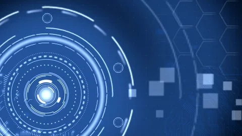 Futuristic Blue Hi-Tech Technology Background. Stock Footage 71318336