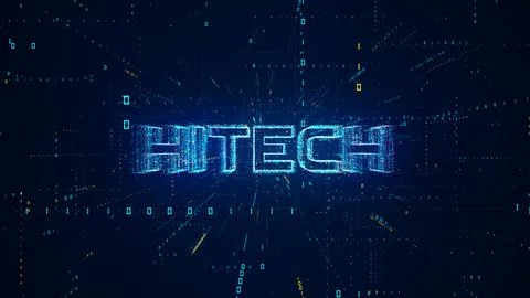Futuristic Blue Hitech Lettering Complex Binary Digital Code Matrix Lines Stock Illustration