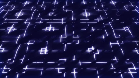 Futuristic Blue Holographic Grid Background Stock Footage 244909227