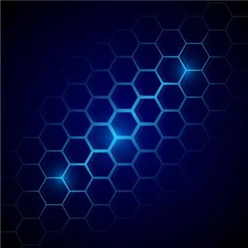Futuristic blue honeycomb pattern. Hexagonal conceptual background Stock Illustration