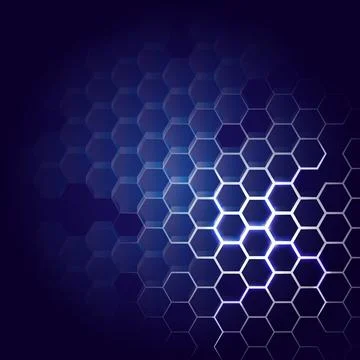 Futuristic blue honeycomb pattern. Hexagonal conceptual background Stock Illustration