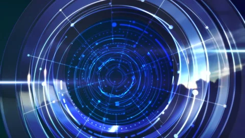 Futuristic blue HUD elements in space Video stock 209771346