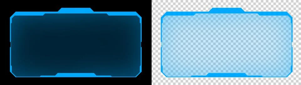 Futuristic Blue HUD Frame Panel Empty Screen Technology Interface Illustrazione stock