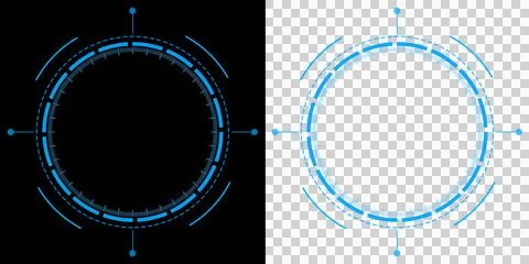 Futuristic Blue HUD Interface Circle Technology Scanner Radar Digital Data Syste Stockillustratie
