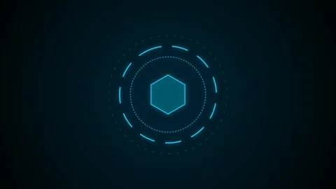 Futuristic blue hud interface element glowing on dark background Stock Footage 346506647