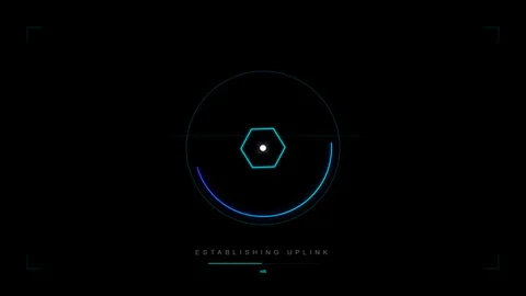 Futuristic Blue HUD Interface Initializing Data Systems in Dark Cyber Background Stock Footage 348782977