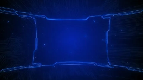 Futuristic Blue HUD Interface interface Digital High Tech Display blue interface Stock Footage 314203968