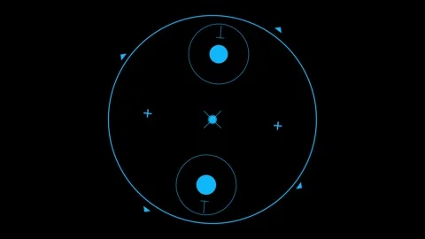 Futuristic blue HUD with rotating targeting circles loop Stock Footage 317549759