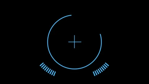 Futuristic Blue HUD Target Lock-On Interface Overlay Stock Footage 318583405