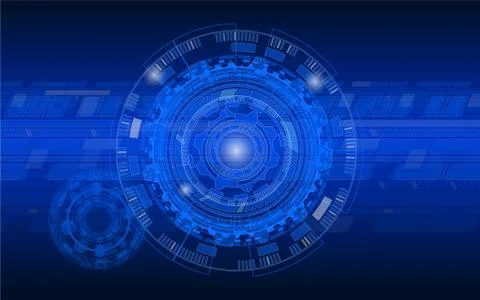 Futuristic Blue HUD user interface screen design Sci-Fi UI technology Illustrazione stock