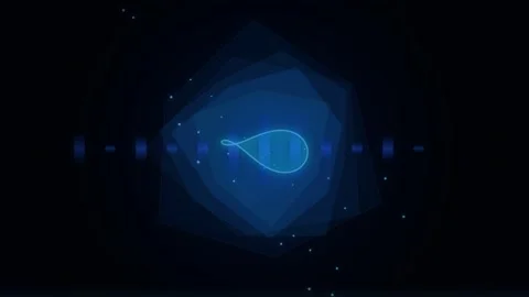 Futuristic blue infinite loop abstract data technology background animation Stock Footage 346001117