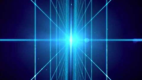 Futuristic blue laser grid perspective technology background Stock Photos