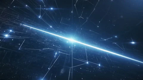Futuristic Blue Laser Network 4K Abstract Data Lines in Space Stock Footage 319001924