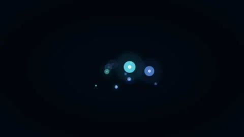 Futuristic blue light bubbles dissolving on dark background Stock Footage 336837279