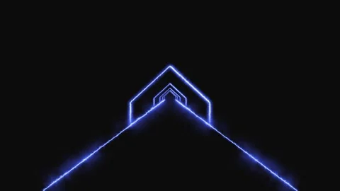 Futuristic Blue Light Corridor Loop. Stock Footage 326059965