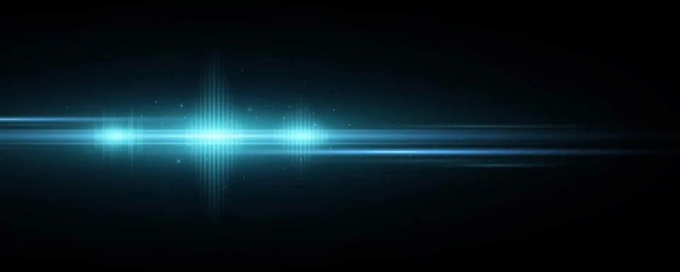 Futuristic blue light effect isolated on black background. Optical flare. Ana Stock Illustration