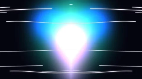 Futuristic Blue Light Flare with Horizontal Laser Lines Video stock 334863331