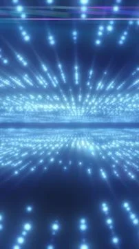 Futuristic blue light rays and glowing particles converging toward a centra.. Stock Illustration
