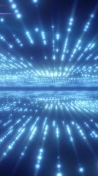 Futuristic blue light rays and glowing particles converging toward a centra.. Stock Illustration