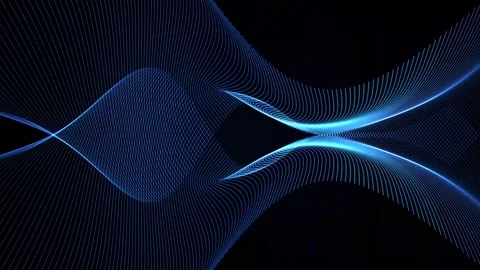 Futuristic Blue Light Waves Abstract Technology Background Video stock 345042032