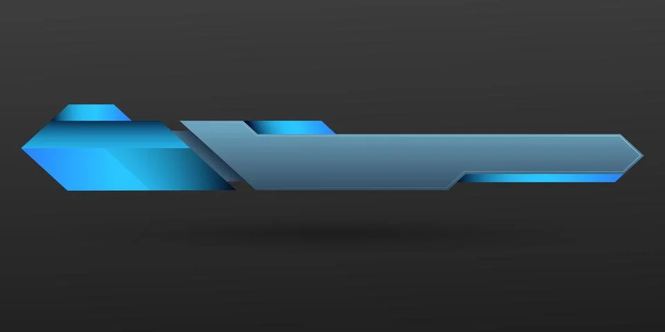 Futuristic blue lower third title bar for video  streaming screen broadcast Illustrazione stock