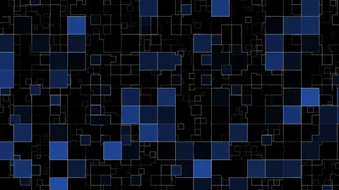 Futuristic Blue Matrix Glitch Digital Patterns With Hi-Tech Stock Footage 345642110
