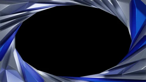 Futuristic Blue Metallic Camera Iris Shutter Aperture Animation Transition Stock Footage 346620756