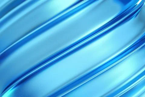 Futuristic blue metallic wave pattern with smooth curves and light reflecti.. Stock Photos