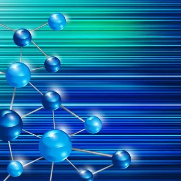 Futuristic blue molecule background, eps10 vector illustration Stock Illustration