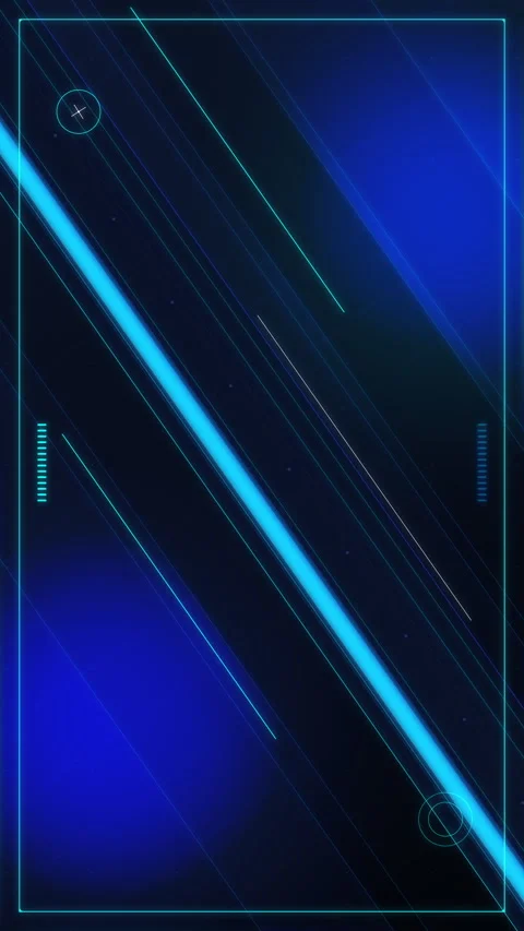 Futuristic blue motion graphic loop with glowing neon laser lines and HUD tech Stock Footage 347566874