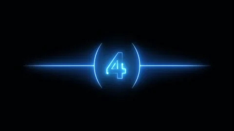 Futuristic blue neon 5 seconds countdown timer animation Stock-Footage 332195489