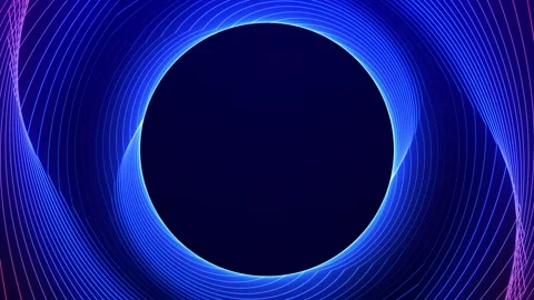 Futuristic blue neon circular energy frame, 4K 60fps seamless loop, glowing.. Stock Footage 336201609