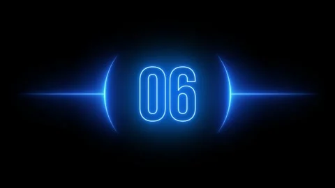 Futuristic Blue Neon Countdown Timer Animation from 10 to 0 on Dark Background Stock Footage 330789268