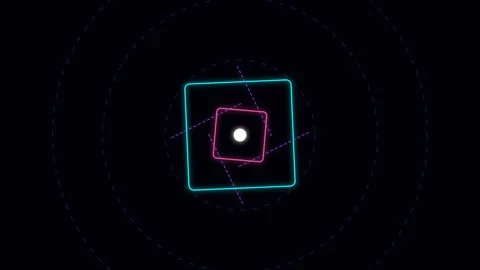 Futuristic blue neon glow geometric tech background overlay loop animation Stock Footage 343285002