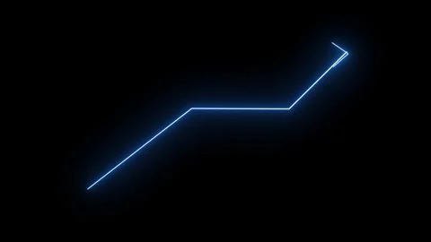 Futuristic Blue Neon Growing Chart Arrow Animation Stock Footage 341780413