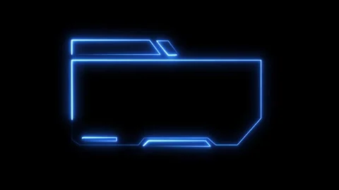 Futuristic blue neon hud frame flickering on black background dynamic anima.. Video stock 337805469