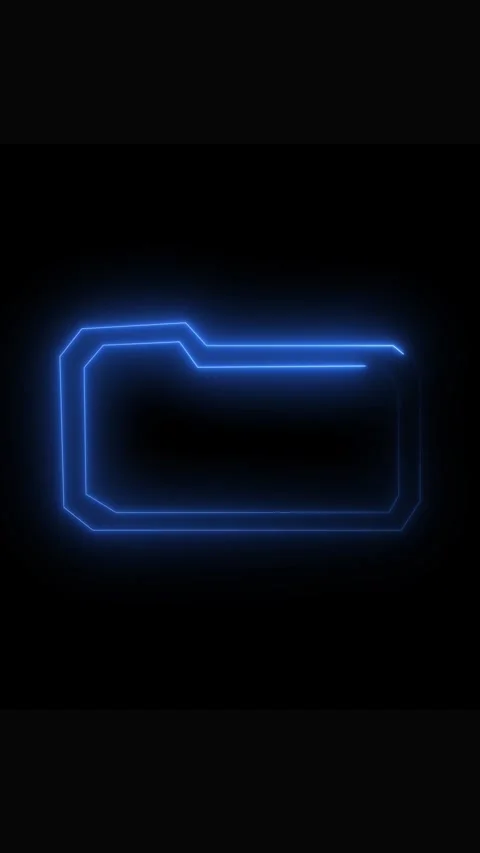 Futuristic blue neon light frame animation on black background, abstract di.. Stock Footage 339215334