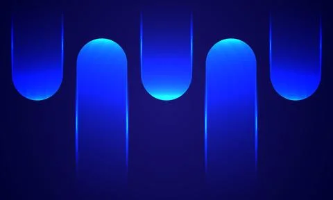 Futuristic Blue Neon Liquid Shapes Background イラスト素材