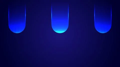 Futuristic Blue Neon Rounded Pill Shapes Background イラスト素材