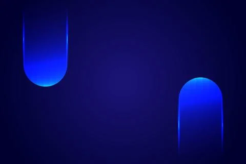 Futuristic Blue Neon Rounded Shapes Background 스톡 일러스트