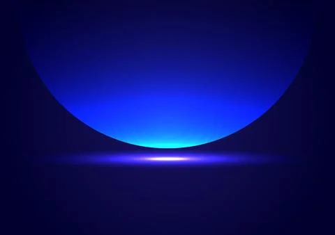 Futuristic Blue Neon Sphere Background Stock Illustration