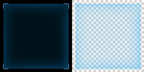 Futuristic Blue Neon Square Panel with Soft Glow Interface Frame Stock Illustration