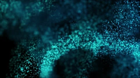 Futuristic Blue Particle Flow Animation in Digital Space Stock Footage 312880652
