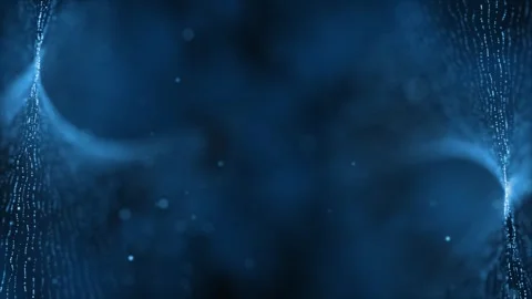 Futuristic Blue Particle Layers - Abstract Digital Wave Structures - 4K Loop Stock Footage 323119855